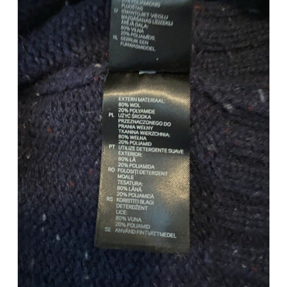 LOGG by H&M Sweater Mens Size Medium Navy V Neck Heavy Wool Pullover Sweater - Picture 9 of 14